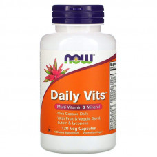 Мультивітаміни та мінерали, Daily Vits, Now Foods, 1 на день, 120 вегетаріанських капсул