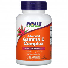 Вітамін Е, Gamma E Complex, Now Foods, комплекс, покращений, 120 гелевих капсул