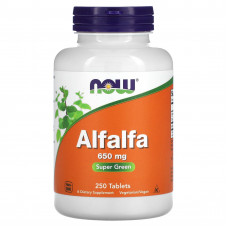 Люцерна, Alfalfa, Now Foods, 650 мг, 250 таблеток Люцерна, Alfalfa, Now Foods, 650 мг, 250 таблеток
