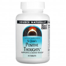 Підтримка нервової системи (звіробій), St. John's Positive Thoughts, Source Naturals, 45 таблеток Підтримка нервової системи (звіробій), St. John's Positive Thoughts, Source Naturals, 45 таблеток