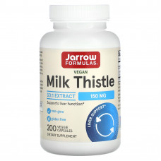 Розторопша (Milk Thistle), Jarrow Formulas, стандартизована, 150 мг, 200 вегетаріанських капсул