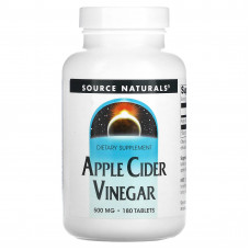 Яблучний cидровий оцет, Apple Cider Vinegar, Source Naturals, 500 мг, 180 таблеток