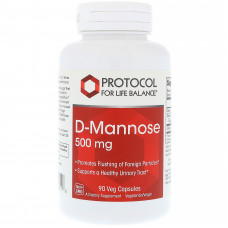 D-Манноза, D-Mannose, Protocol for Life Balance, 500 мг, 90 вегетаріанських капсул D-Манноза, D-Mannose, Protocol for Life Balance, 500 мг, 90 вегетаріанських капсул