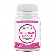 Шкіра, волосся та нігті, Skin, Hair & Nails, Biotus, 30 таблеток Шкіра, волосся та нігті, Skin, Hair & Nails, Biotus, 30 таблеток