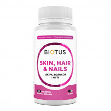 Кожа, волосы и ногти, Skin, Hair & Nails, Biotus, 60 таблеток Кожа, волосы и ногти, Skin, Hair & Nails, Biotus, 60 таблеток
