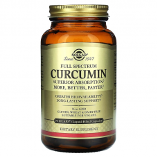 Куркумін, Curcumin, Solgar, повний спектр, 90 гелевих капсул