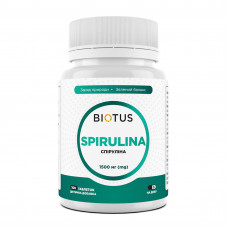 Спіруліна, Spirulina, Biotus, 100 таблеток (1500 мг у трьох таблетках)