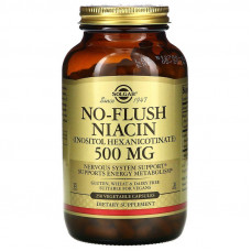 Ніацин, No-Flush Niacin, Solgar, не викликаючий почервоніння, 500 мг, 250 вегетаріанських капсул Ніацин, No-Flush Niacin, Solgar, не викликаючий почервоніння, 500 мг, 250 вегетаріанських капсул