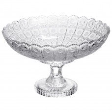 Фруктовниця на ніжці скляна Queen Lace 32 см під кришталь Yiwu HP-34-47