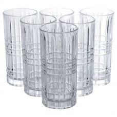 Набір склянок Geometric Glass 6 штук по 300 мл з рельєфним візерунком HP-17-3 Набір склянок Geometric Glass 6 штук по 300 мл з рельєфним візерунком HP-17-3