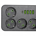 Мережевий фільтр-подовжувач 5 розеток 4xUSB-A 1xUSB-C 3м чорний HP-5-50 Мережевий фільтр-подовжувач 5 розеток 4xUSB-A 1xUSB-C 3м чорний HP-5-50