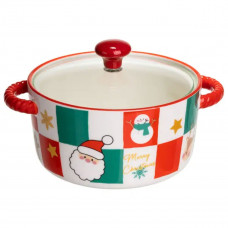 Супниця порцелянова Christmas новорічна 800 (мл) з кришкою Yiwu FM-CS-9C Супниця порцелянова Christmas новорічна 800 (мл) з кришкою Yiwu FM-CS-9C