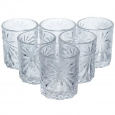 Набір чарок для настоянок Rocks Glass 6 штук по 75 мл з рельєфним візерунком HP-17-8