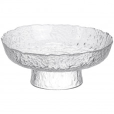Фруктовниця на ніжці Ice Textured 20 см з крижаною текстурою скла Yiwu HP-34-89