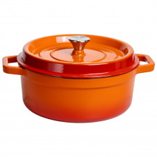 Кокотниця чавунна емальована 5,5 л, помаранчевий Yiwu HP-FLG-5 ORANGE