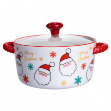Супниця порцелянова Santa новорічна 800 (мл) з кришкою Yiwu FM-CS-9A Супниця порцелянова Santa новорічна 800 (мл) з кришкою Yiwu FM-CS-9A