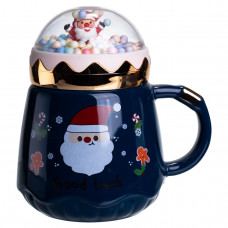Чашка порцелянова з кришкою Christmas 400 (мл) Синій Yiwu FM-CS-41B Чашка порцелянова з кришкою Christmas 400 (мл) Синій Yiwu FM-CS-41B