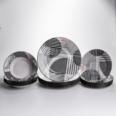 Столовий сервіз на 6 персон 18 предметів набір порцелянових тарілок HP-HK-A3 Столовий сервіз на 6 персон 18 предметів набір порцелянових тарілок HP-HK-A3