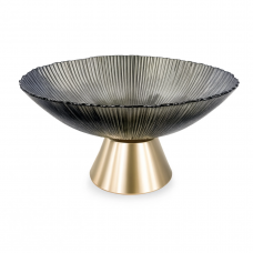 Фруктовниця скляна "Gold & Grey" 15 см на золотій ніжці Yiwu HP-34-117