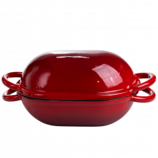 Форма-жаровня для хліба чавунна емальована 1,4 л, червоний Yiwu HP-FLG-23 RED Форма-жаровня для хліба чавунна емальована 1,4 л, червоний Yiwu HP-FLG-23 RED