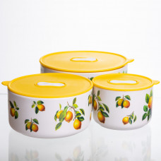 Контейнери для їжі порцелянові Lemon 9,5/13/15 см Yiwu TS-3P-1 Контейнери для їжі порцелянові Lemon 9,5/13/15 см Yiwu TS-3P-1