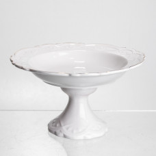 Фруктовниця на ніжці White Square 21.5 см порцелянова кругла Yiwu 120-YH-HG056 Фруктовниця на ніжці White Square 21.5 см порцелянова кругла Yiwu 120-YH-HG056