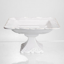 Фруктовниця на ніжці White Square 21.5*21.5 см порцелянова квадратна Yiwu 120-YH-HG057 Фруктовниця на ніжці White Square 21.5*21.5 см порцелянова квадратна Yiwu 120-YH-HG057