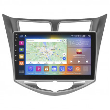 Штатная магнитола Lesko для Hyundai Solaris I 2010-2014 экран 10" 4/64Gb CarPlay 4G Wi-Fi GPS Prime