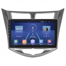Штатная магнитола Lesko для Hyundai Solaris I 2010-2014 экран 10" 4/64Gb 4G Wi-Fi GPS Top