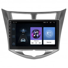 Штатная магнитола Lesko для Hyundai Solaris I Рестайлинг 2014-2017 экран 10" 1/16Gb Wi-Fi GPS Base