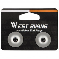 Заглушки в руль West Biking YP0804058 Silver