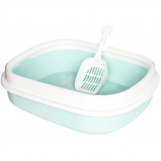 Туалет лоток для кошек с лопаткой Taotaopets 225501 46*38*13 см Blue