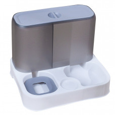 Миска для кошек собак с автоматической поилкой и кормом Taotaopets 193306 Gray + White