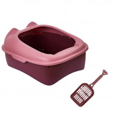 Туалет для кошек с лопаткой Taotaopets 268802 лоток для котов 40*30*18,5 cm Pink