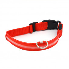 Светодиодный LED ошейник USB светящийся для собак и котов Red L