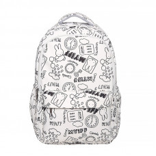Рюкзак подростковый 601928 с надписями и рисунками 20L White