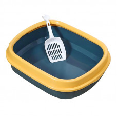 Туалет лоток для кошек с лопаткой Taotaopets 225501 46*38*13 см Indigo