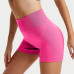 Шорты женские 1802# бесшовные для фитнеса пуш ап push up Розовый электрик L