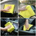 Двухстороннее микрофибровое полотенце для сушки кузова авто Yellow + Gray 30*30 см