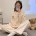 Комплект женской пижамы 301 Bear Pink рубашка с длинным рукавом и штанами теплая 2XL