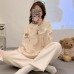Комплект женской пижамы 301 Bear Pink рубашка с длинным рукавом и штанами теплая L