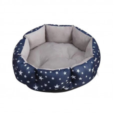 Лежак для котов собак круглый SY-2022-1208 Blue Stars S 40*18 см