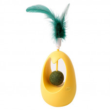 Игрушка для котов Taotaopets 027714 Неваляшка с перьями и кошачьей мятой Yellow Игрушка для котов Taotaopets 027714 Неваляшка с перьями и кошачьей мятой Yellow