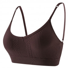 Топ женский в текстуре косичка WX6608# с регулируемыми брителями съемные чашечки Коричневый L Топ женский в текстуре косичка WX6608# с регулируемыми брителями съемные чашечки Коричневый L