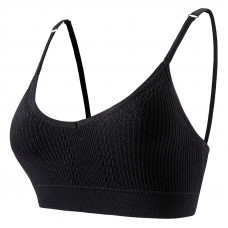 Топ женский в текстуре косичка WX6608# с регулируемыми брителями съемные чашечки Черный L Топ женский в текстуре косичка WX6608# с регулируемыми брителями съемные чашечки Черный L