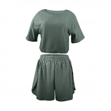 Женский комплект для дома и сна SM24107A футболка и шорты женская пижама Green M