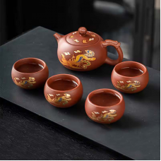 Чайный набор 0321610 Dragon and Phoenix заварник 480 ml + 4 пиалы Brown Чайный набор 0321610 Dragon and Phoenix заварник 480 ml + 4 пиалы Brown
