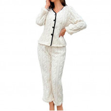 Женская тёплая пижама 5312 White костюм для дома XL