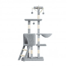 Домик когтеточка для кошек TM100 царапка с игровым комплексом 133 см Gray