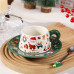Рождественская чашка "Merry Christmass" Санта-Клаус JJX005 кружка с блюдцем с ложечкой новогодняя в подарочной упаковке Green Рождественская чашка "Merry Christmass" Санта-Клаус JJX005 кружка с блюдцем с ложечкой новогодняя в подарочной упаковке Green